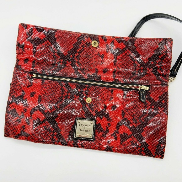 Dooney and Bourke Shoulder Bag Red Snakeskin - Picture 5 of 11